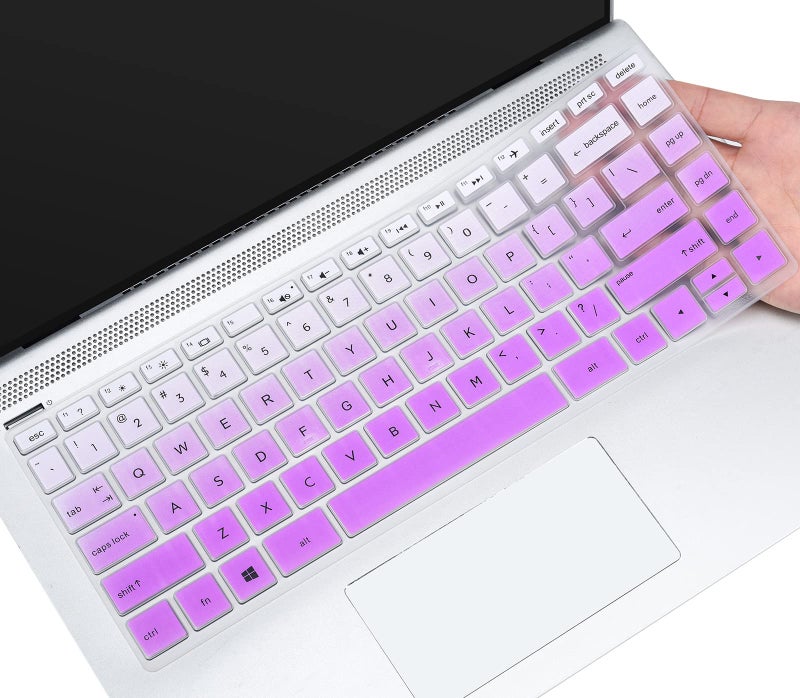 imComor Keyboard Cover for HP Laptop 14/HP Pavilion 14-dq 14-fq 14-dk 14m-dh 14-cd/ce/cf 14-cf0006dx/cf0012dx 14-dq0052dx 14-dq5043cl 14-dq2078wm 14-dq0055dx 14-dq0002dx dq0057nr 14-fq0040nr/fq0050nr, Purple - Image 1